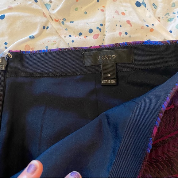 J.Crew Purple Midnight Floral Jacquard Mini Skirt size 4 - Picture 3 of 11